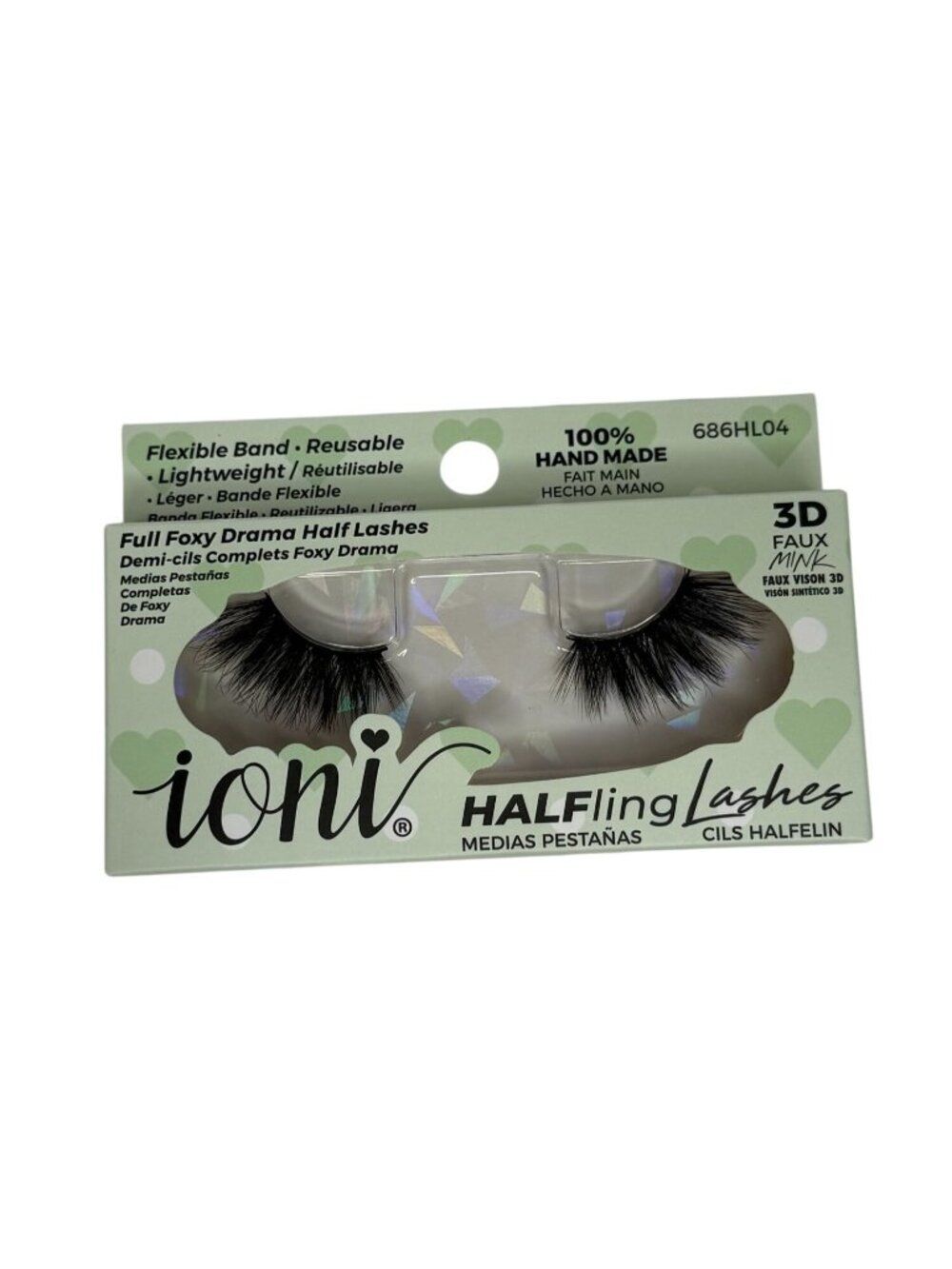 ioni Half Lashes Full Foxy Drama 3D Faux Mink Natural Volume